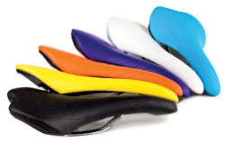 Sitting pretty: Ten bike parts are available in up to nine colors each.
