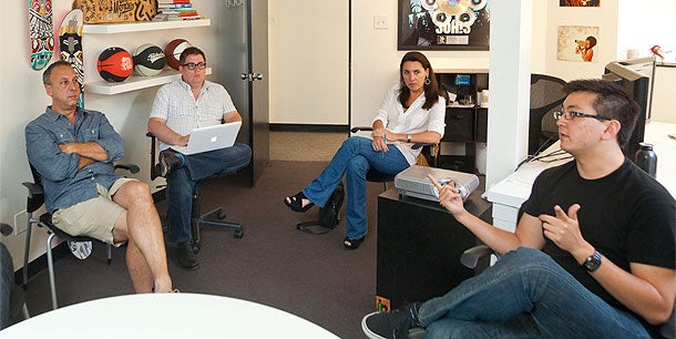 Geek squad: (from left) Ted Guggenheim, Jason Ankeny, Amy C. Cosper and Ed Hahn.