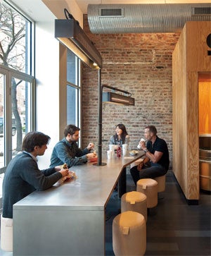 Raw ingredients: a streamlined look for a pared-down menu.