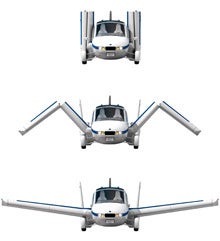 The Transition converts in 20 seconds and gets 35 miles per gallon on the road.