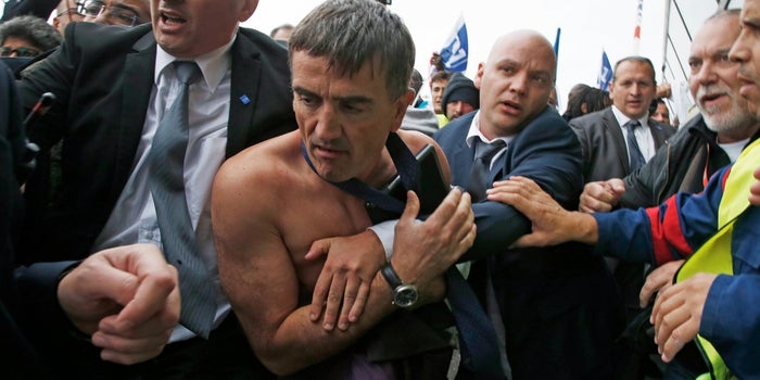 French Officials Not Pleased With Shirt-Ripping Air France Protesters