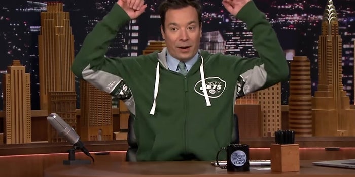 Jimmy Fallon Debuts New 'Super Fan' Sportswear Line