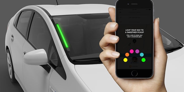 Uber Lights Up Drivers' Windshields to Help Customers Find Their Rides