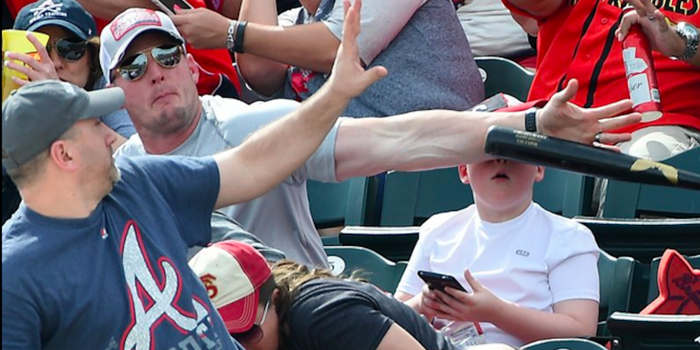Brain Break: (Literally!) Hero Saves Boy From Flying Bat at Pirates Game