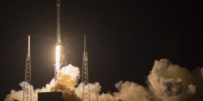 SpaceX Rocket Launches Satellite, Then Lands on Ship at Sea