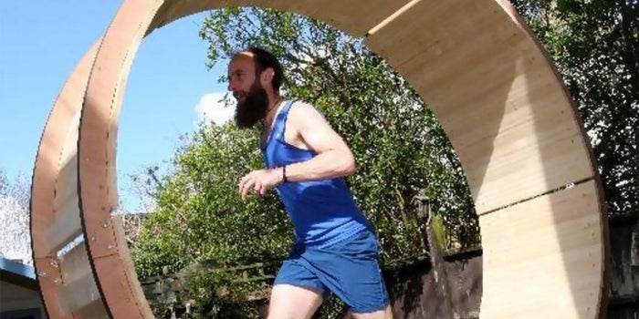 This English Man Ran for 24 Hours in a Giant Hamster Wheel. How Did You Spend Your Weekend?