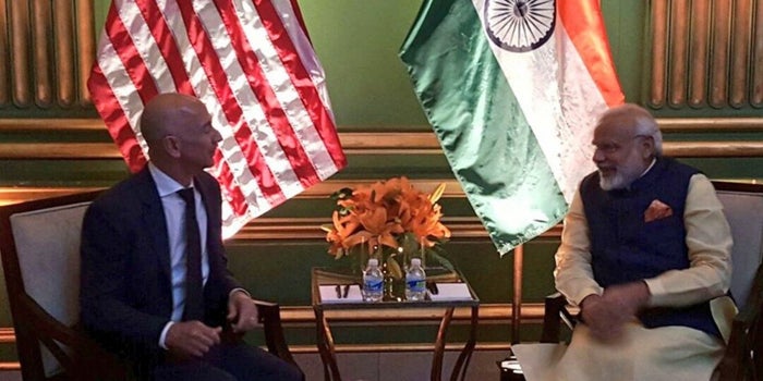 'India Is A Country Of Entrepreneurs,' Amazon's Jeff Bezos Tells Modi