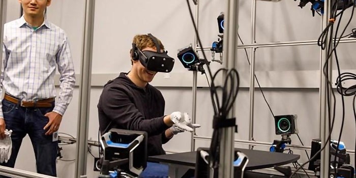 Mark Zuckerberg Tries Out Virtual Reality Gloves