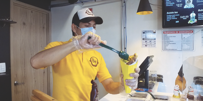 La pareja del waffle innovador