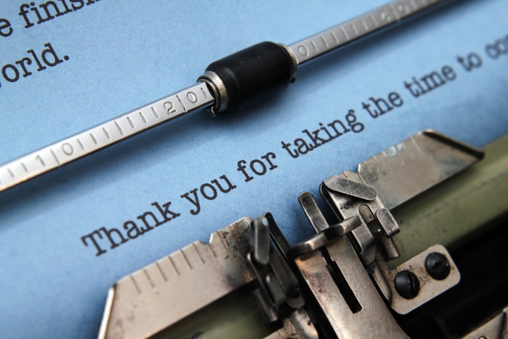 Don’t forget to say "thank you."
