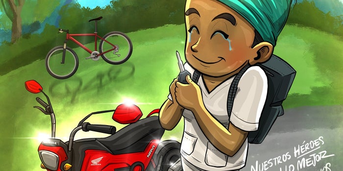 Su foto se hizo viral y Honda le regaló una motocicleta a esta enfermera