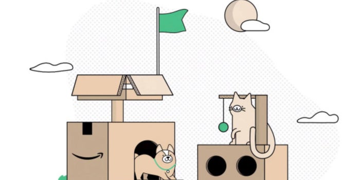 Las nuevas cajas ecológicas de Amazon se pueden convertir en fuertes para gatos