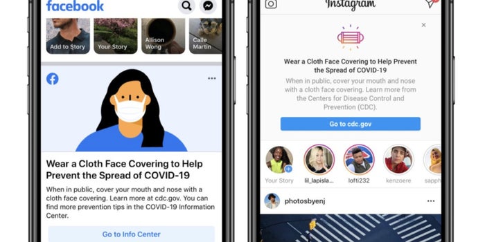 Facebook recordará a los usuarios mexicanos el uso de mascarillas