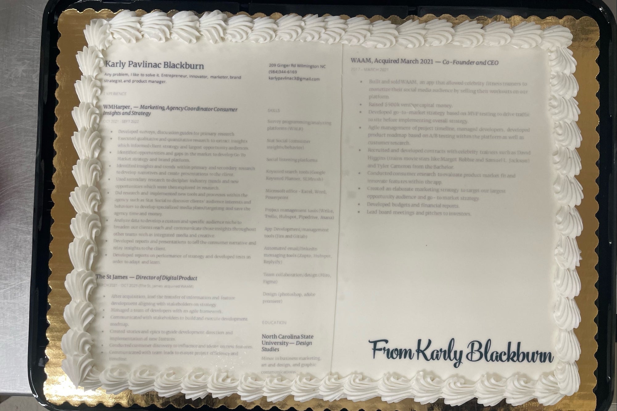 This Job Seeker Went Viral for Printing Her Resume on a Cake | Entrepreneur