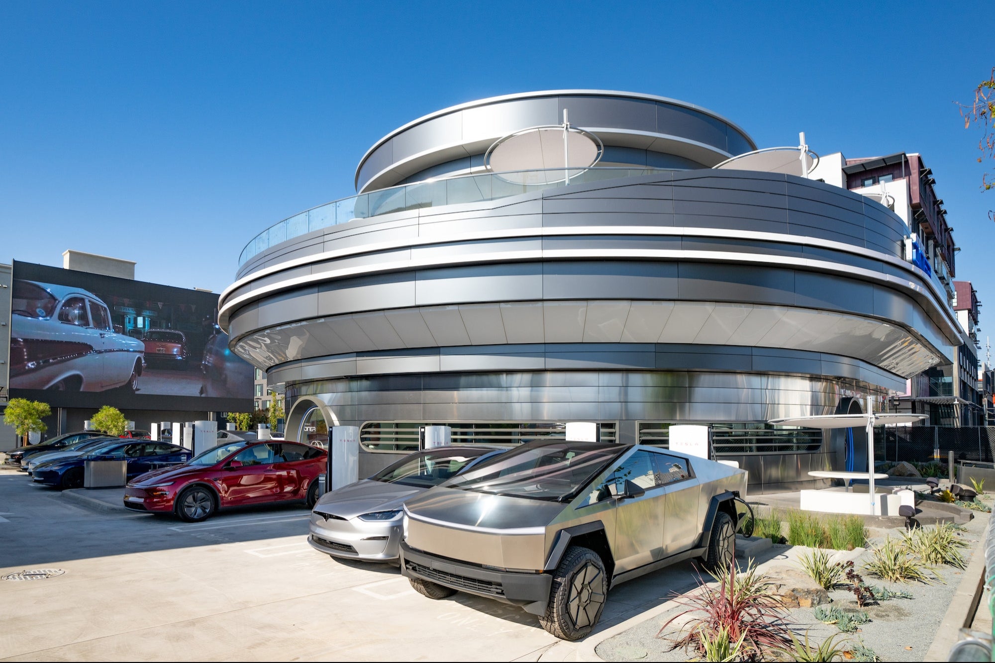 ‘One of the Coolest Spots’: Here’s a First Look at the New Tesla Diner Supercharging Station Opening Soon