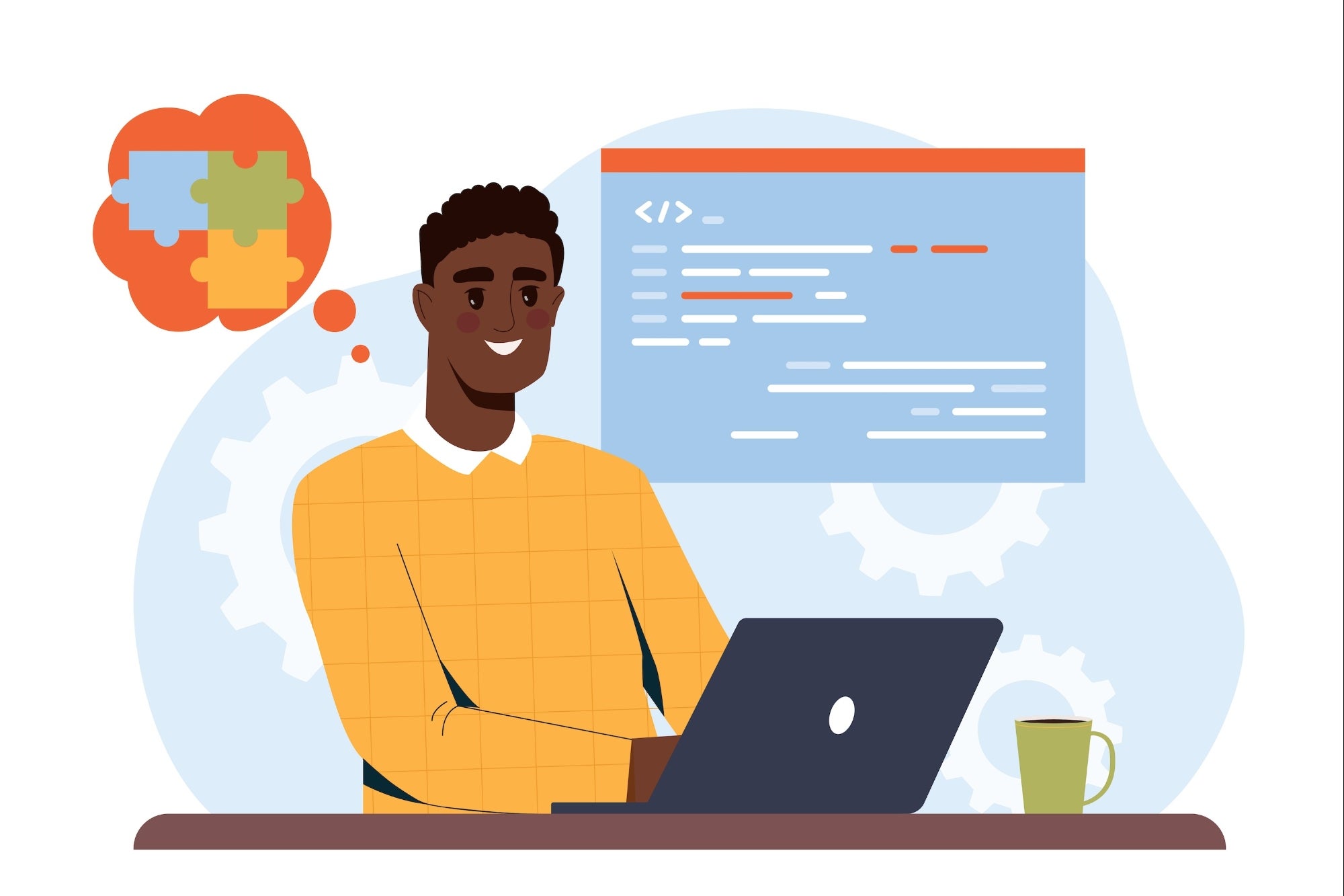 Developer working on a laptop