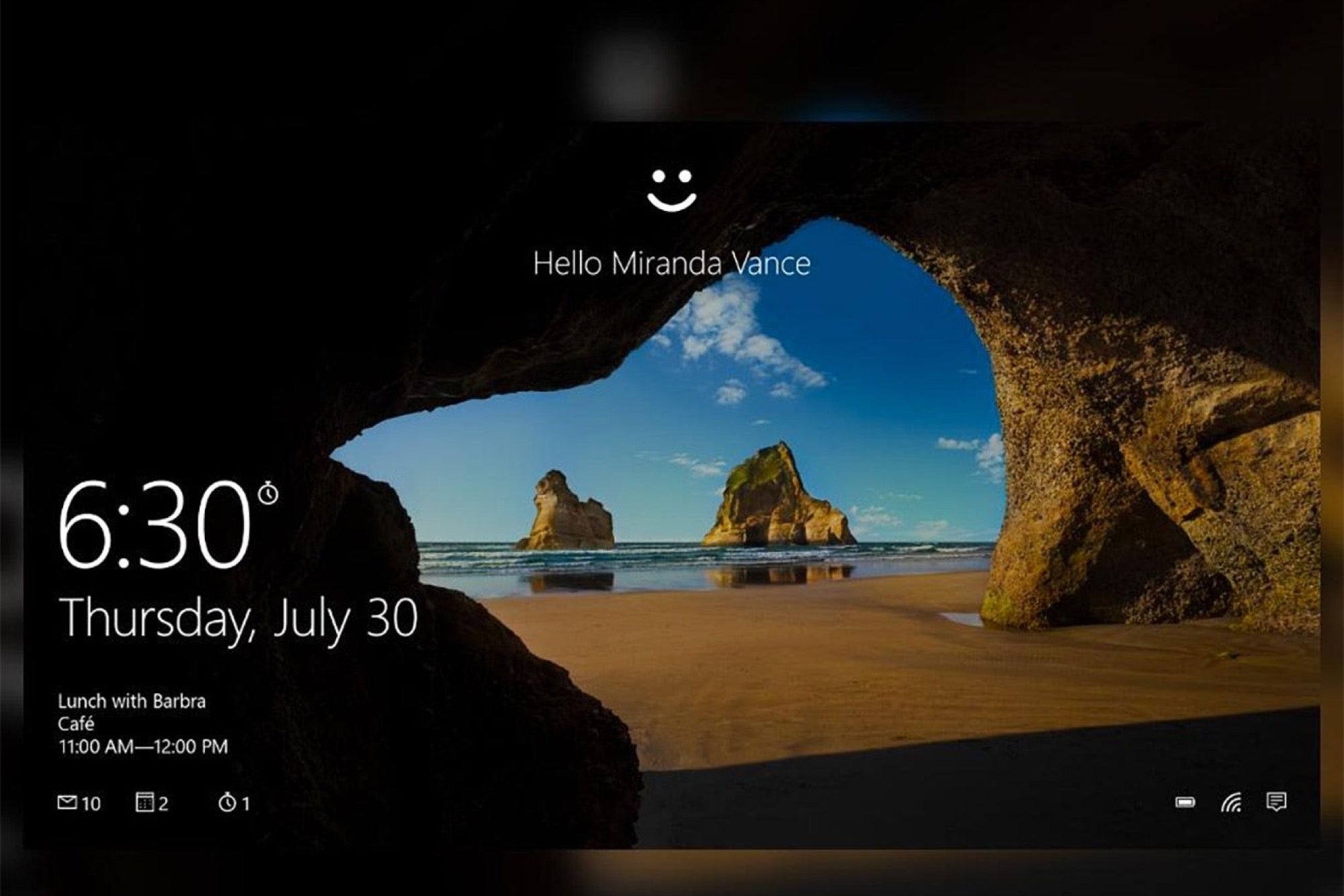 windows 10 lock screen images information