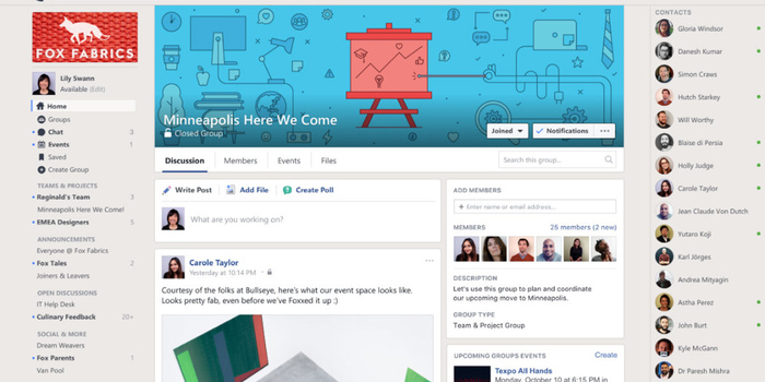 Facebook presenta app para trabajar en equipo