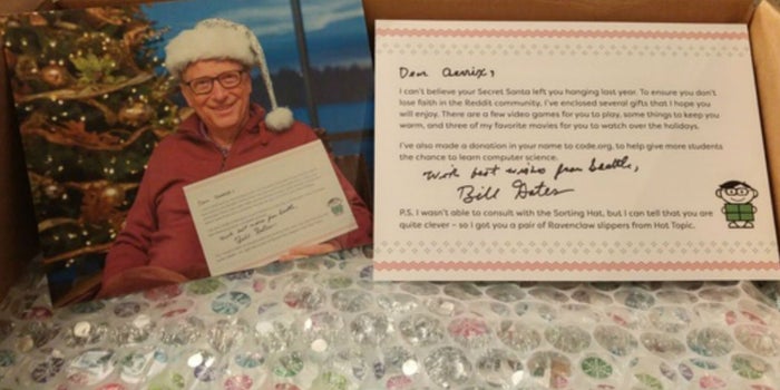 Bill Gates, el amigo secreto de Navidad de una usuaria de Reddit