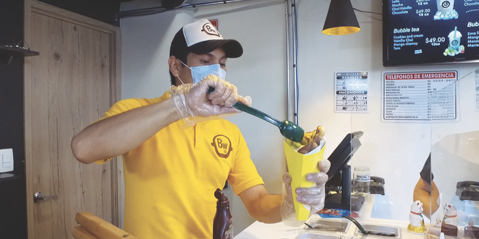 La pareja del waffle innovador