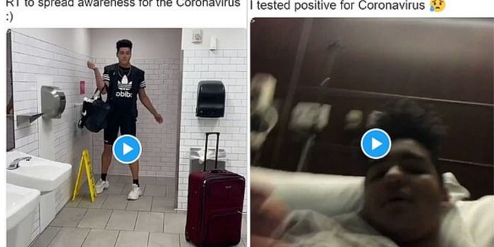 Este influencer hizo el 'coronavirus challenge'... y se contagió