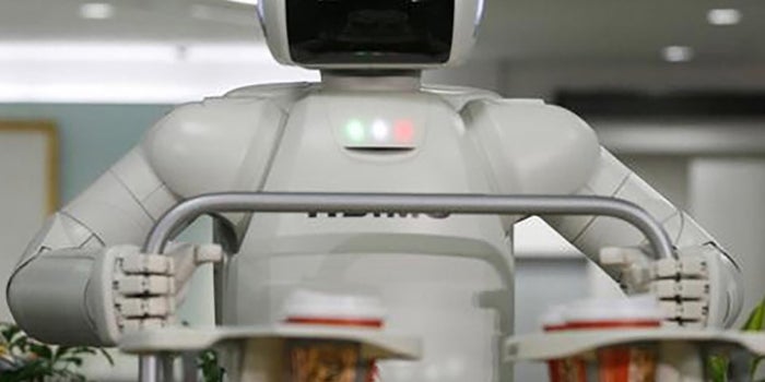 Restaurante futurista robótico