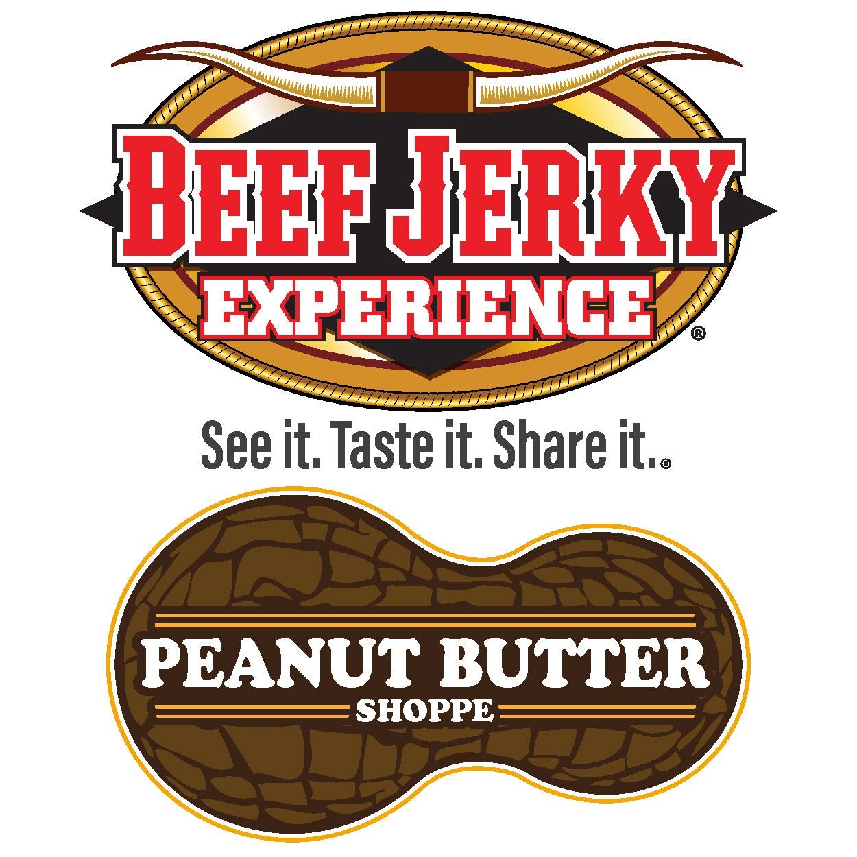Beef Jerky Experience + Peanut Butter Shoppe  logo