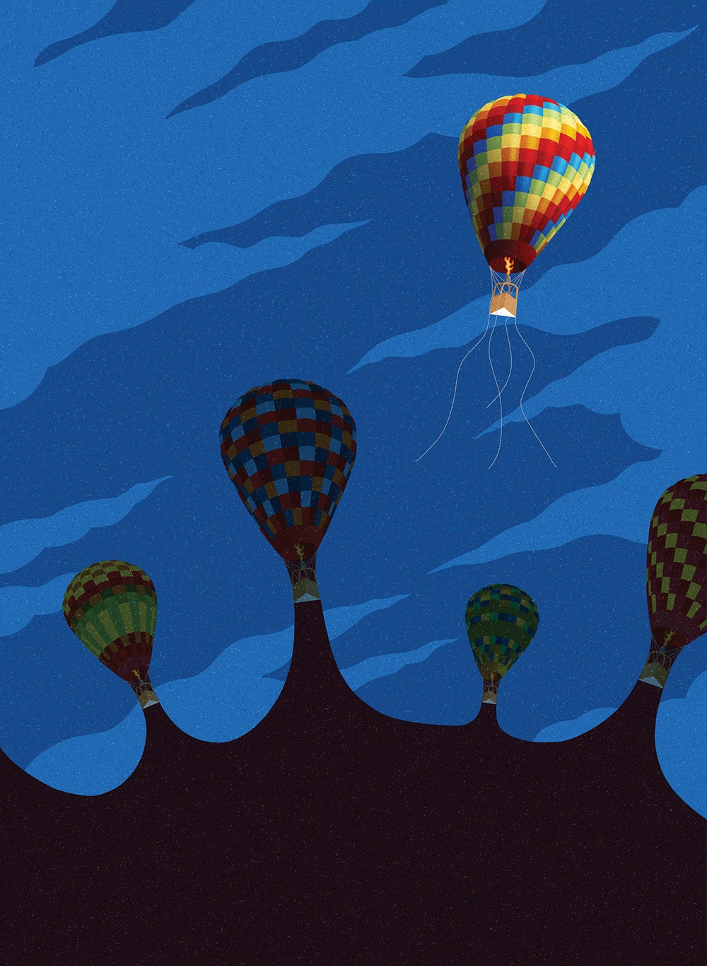 hot air balloon flying
