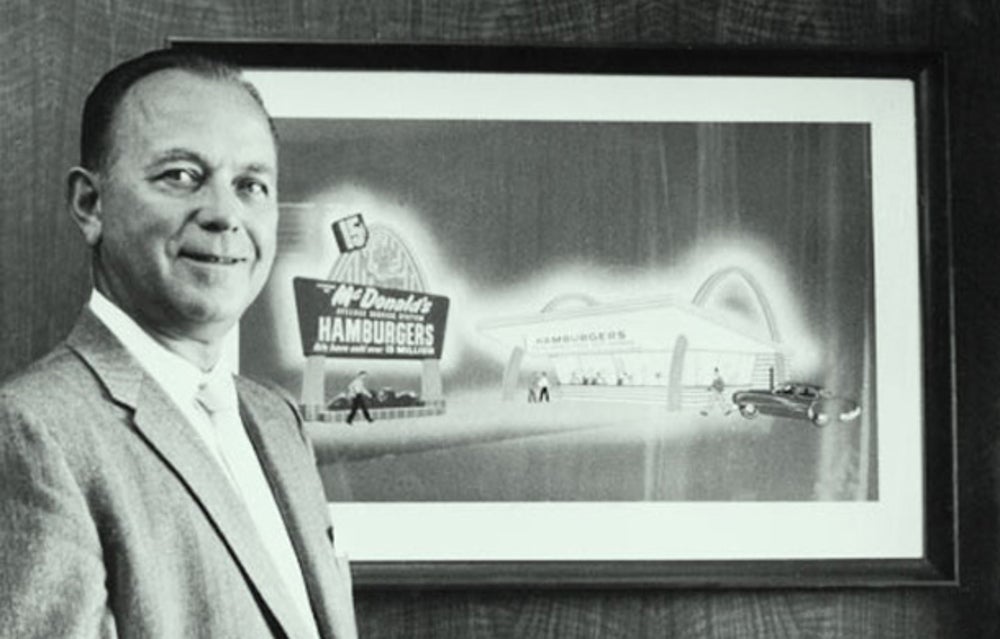 Ray Kroc spent his career as a milkshake device salesman before buying McDonald's at age 52 in 1954. He grew it into the world's biggest fast-food franchise.