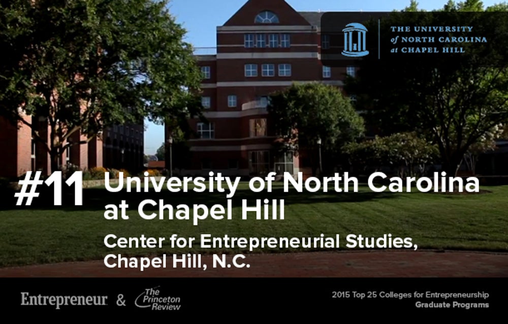 Top 25 graduate colleges for entrepreneurship for 2015.