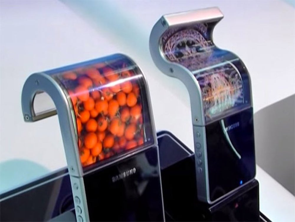 Samsung says it's working on a phone with a bendable screen.