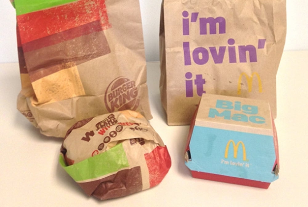 1. Buy a Whopper and a Big Mac.