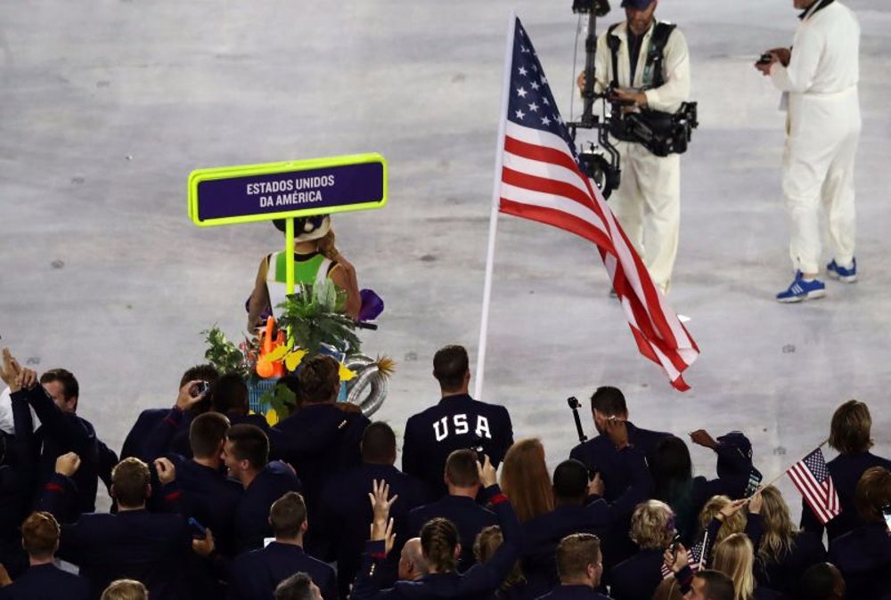 11. Flextronics illuminated flag bearer blazer