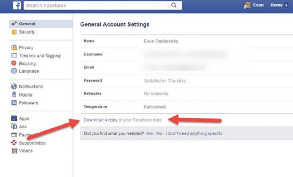 Download a Copy of All Your Facebooking
