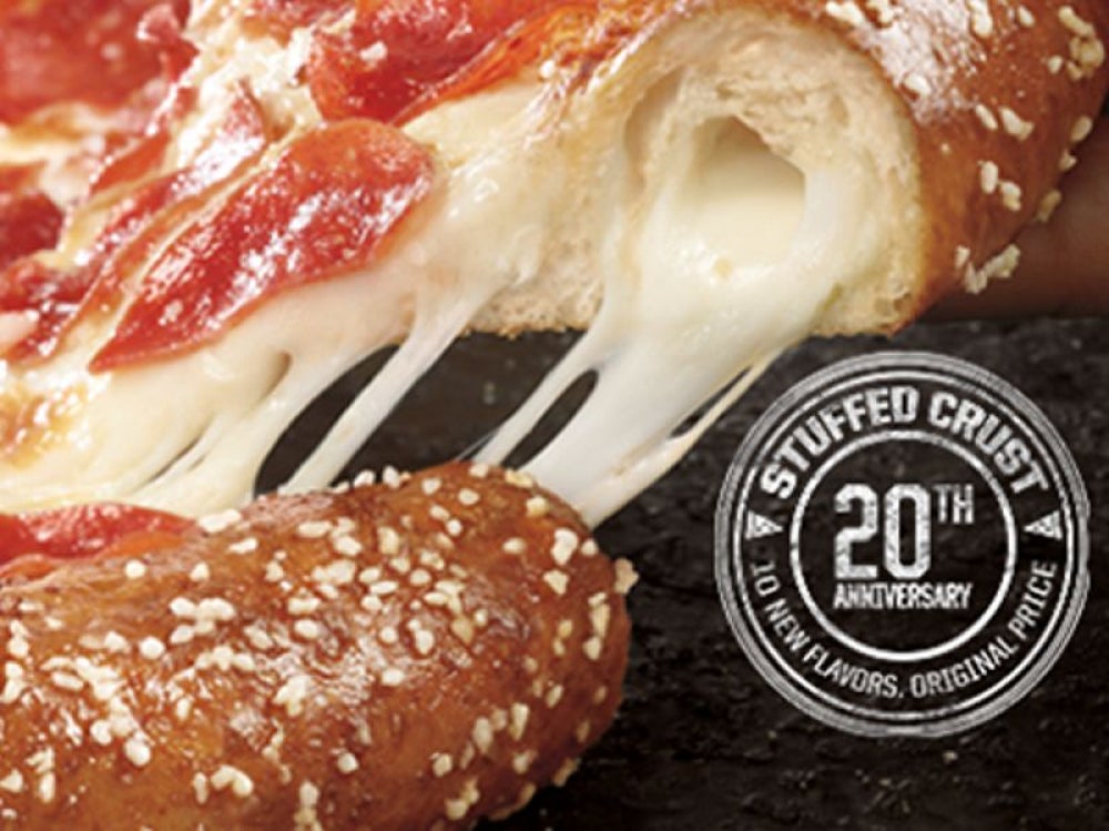 Pizza Hut’s bacon-stuffed crust pizza