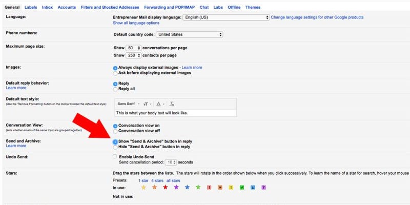 After you send an email, have it automatically archived.