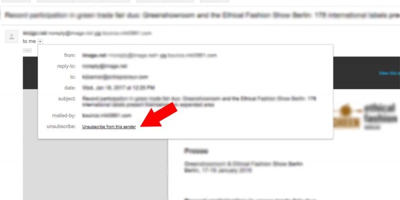 Unsubscribe to mass emails.