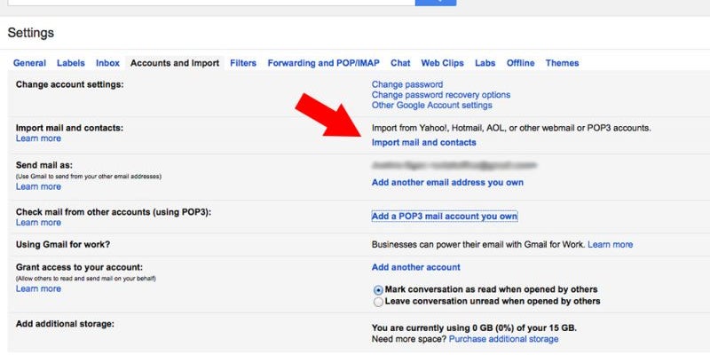 Import contacts and emails from other email accounts.