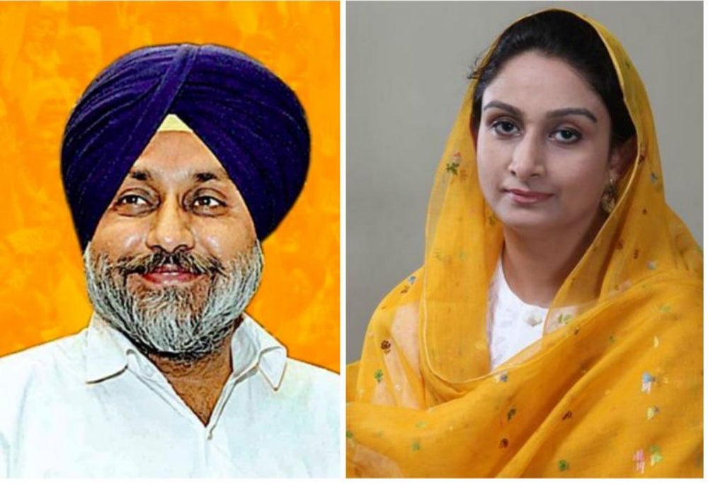 Sukhbir Singh Badal and Harsimrat Kaur Badal