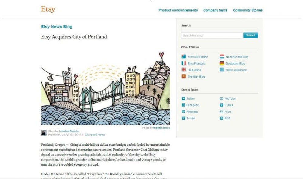 Etsy Acquires City of Portland (2012)