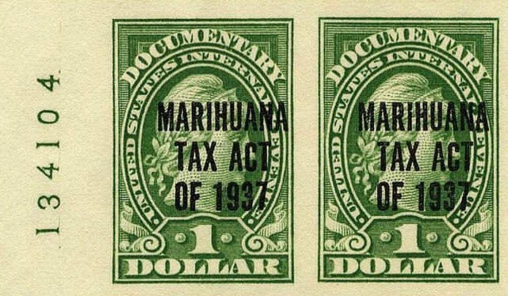 First marijuana seller arrested in 1937.