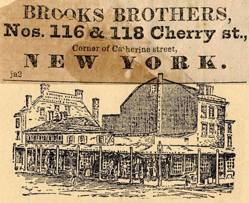 Clothing: Brooks Brothers founded in 1818