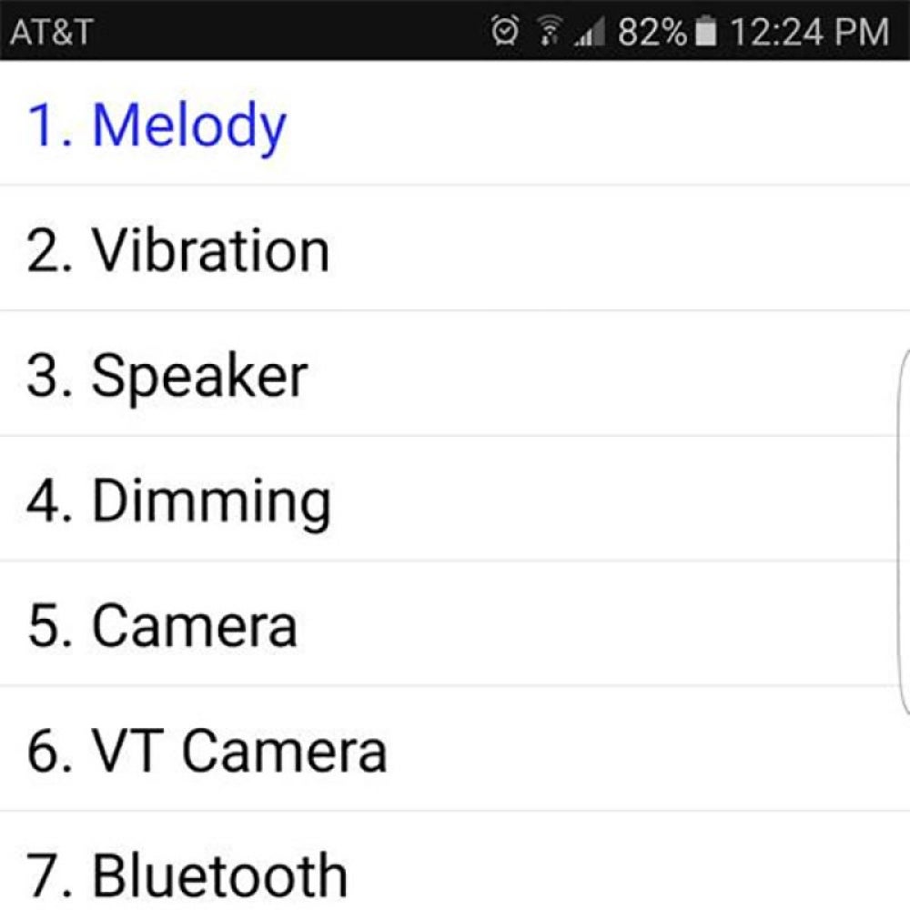 Quick test menu (Samsung Galaxy only) *#7353#