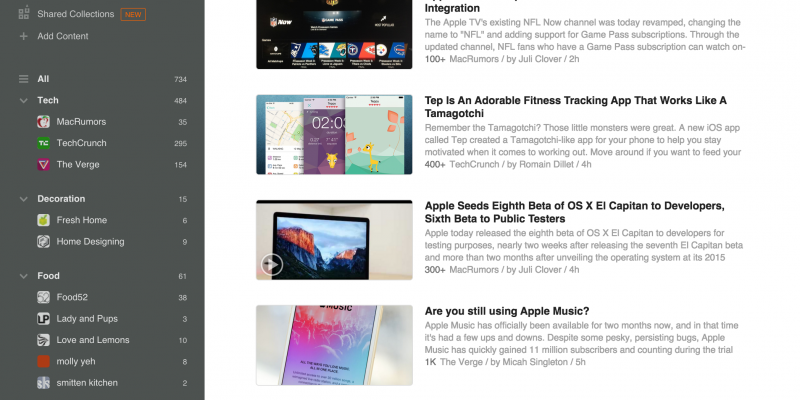 Feedly, free