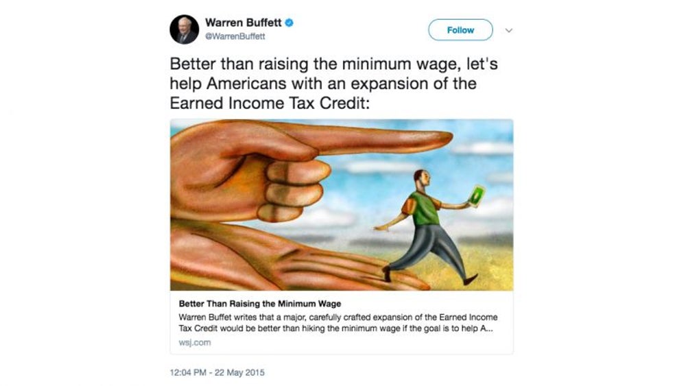 He shares his views on taxes.