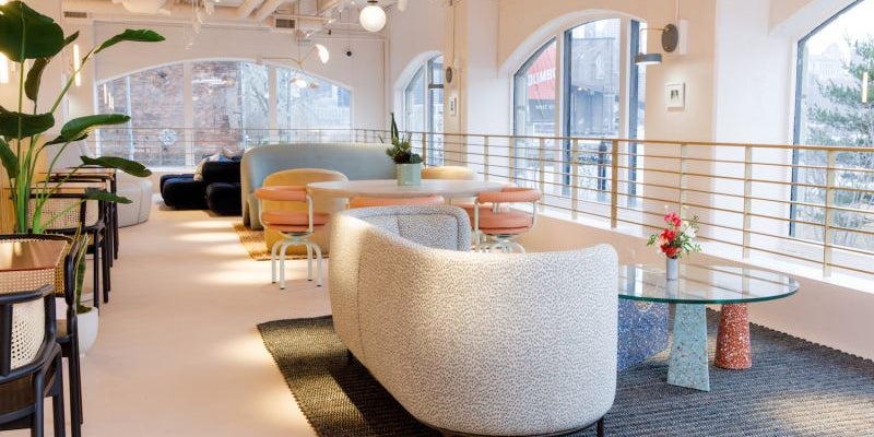 An open floor plan with flexible seating