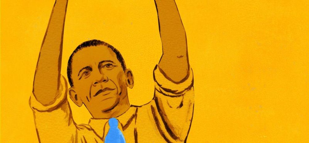Barack Obama shoots hoops.