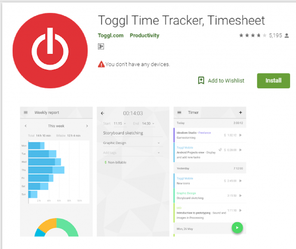 Toggl (Web, Chrome, Android, iOS, Windows, Mac)