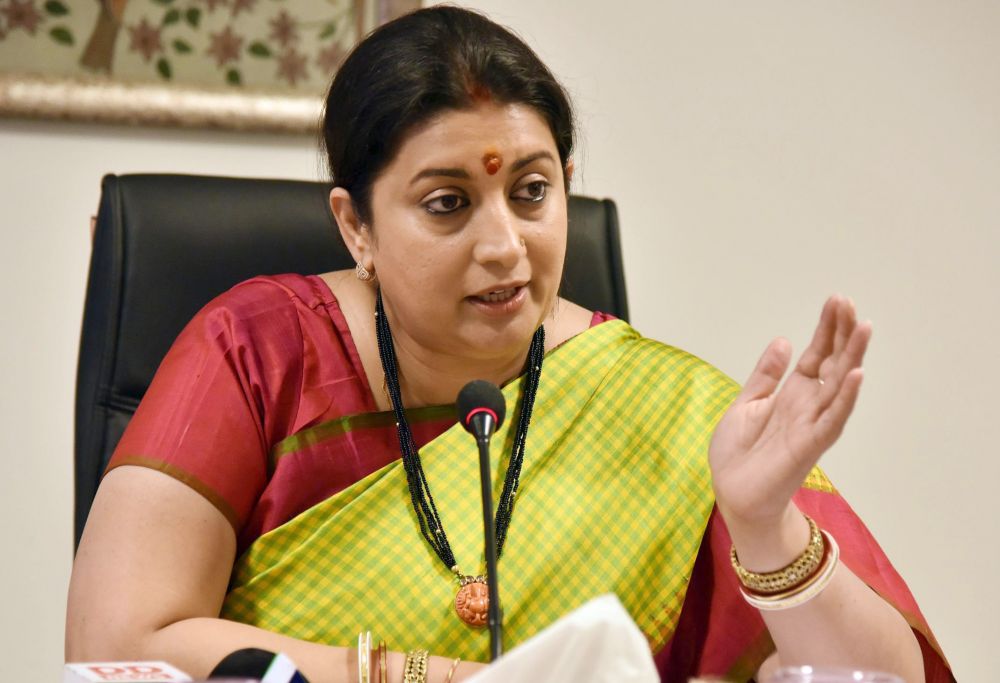 Smriti Irani - Ministry of Women and Child Development along with the Ministry of Textiles