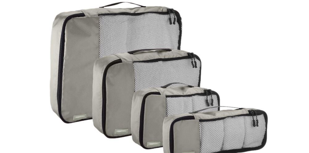 AmazonBasics 4-Piece Packing Travel Organizer Cubes Set - $20